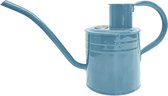 1 liter vintage gieter in lichtblauw – verzinkte stalen kan voor het gieten van planten – kan in klassieke Engelse stijl met verhoogde rand