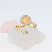 Luminora Opal Ring Goud - Fidget Ring Kattenoog Edelsteen - Anxiety Ring - Stress Ring - Anti Stress Ring - Spinner Ring - Spinning Ring - Draai Ring - Wellness Sieraden