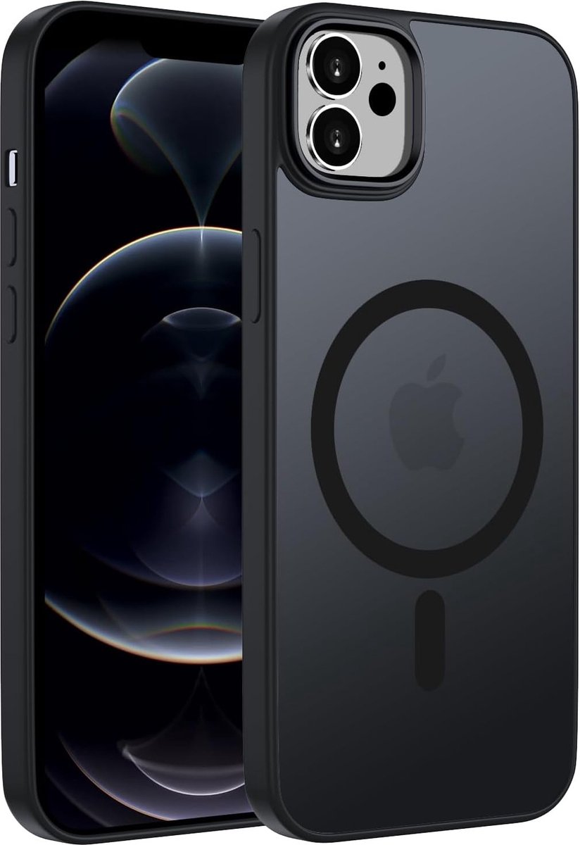 Hoesje geschikt voor iPhone 12 / 12 Pro Hoesje Zwart - Hoesje geschikt voor iPhone 12 / 12 Pro Zwart - Mat Zwart