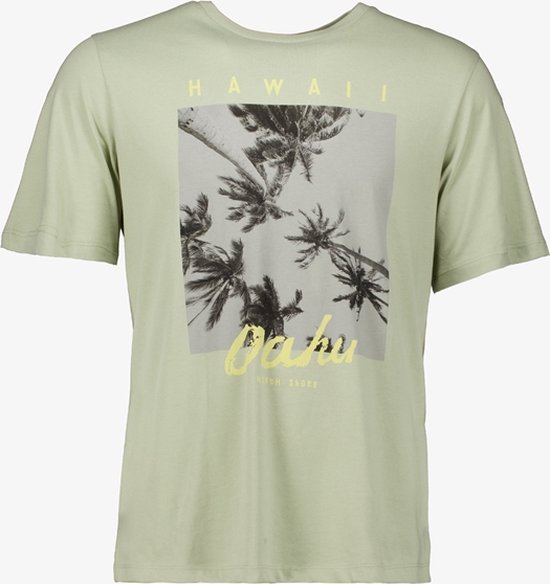 Produkt heren T-shirt met palmbomen lichtgroen - Maat M