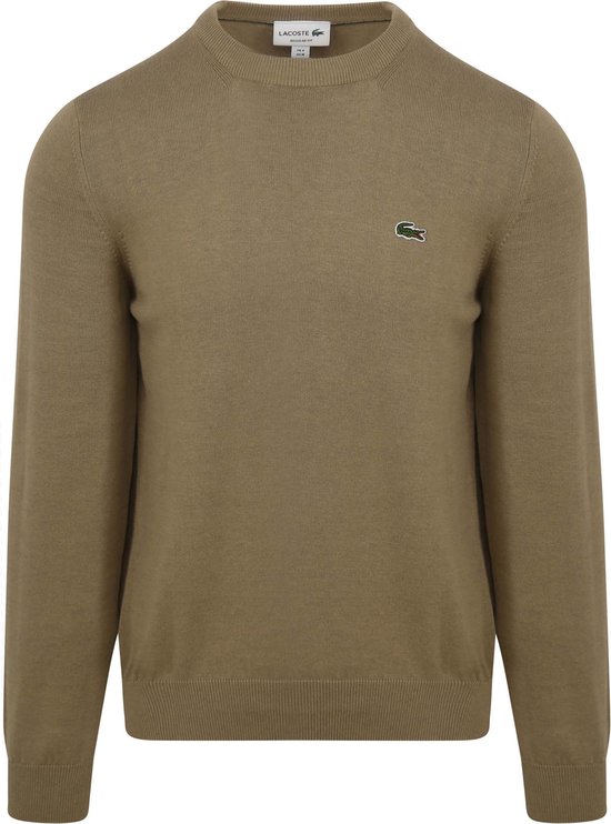 Lacoste - Pull Vert Beige - Homme - Taille 3XL - Coupe Regular