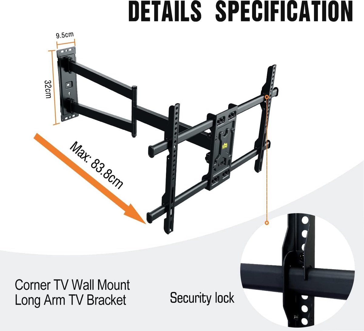 Platte en Gebogen TV's, TV Wall Mount - Super Sterke TV Muurbeugel 32"-70 inch