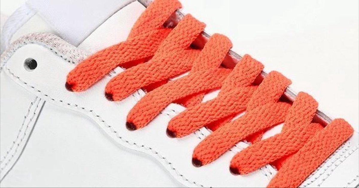 *** 1 Paar Platte Veters Oranje 150 cm - Schoenveters - Nederland - van Heble® ***