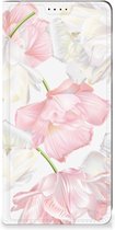 Stand Case Hoesje Cadeau voor Mama Geschikt voor Motorola Edge 40 Neo Smart Cover Mooie Bloemen