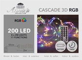 Fil de Noël Anna's Collection sur Piles - 11 Fonctions - 200 LED - 20 mètres - Télécommande - RGB