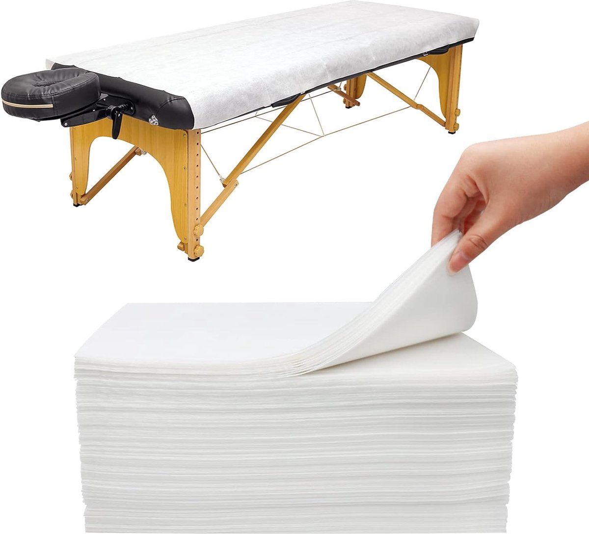 Goedkoopste Wegwerp Bedlakens 80 x 180 cm - 50 stuks | Verdikt Massagebed Kussen | Voor Massagestoel, Schoonheidssalon, Spa, Ziekenhuisbedden, Tattoos, Hotels