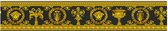 Exclusief luxe behang Profhome 343051-GU behangrand licht gestructureerd met ornamenten mat goud geel zwart 0,45 m2
