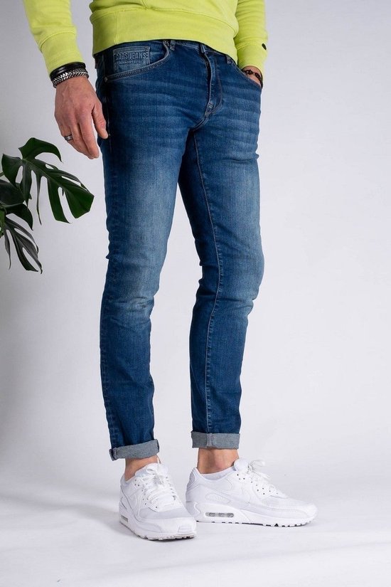 Cars Jeans Heren BATES DENIM Skinny Fit DARK USED - Maat 27/32
