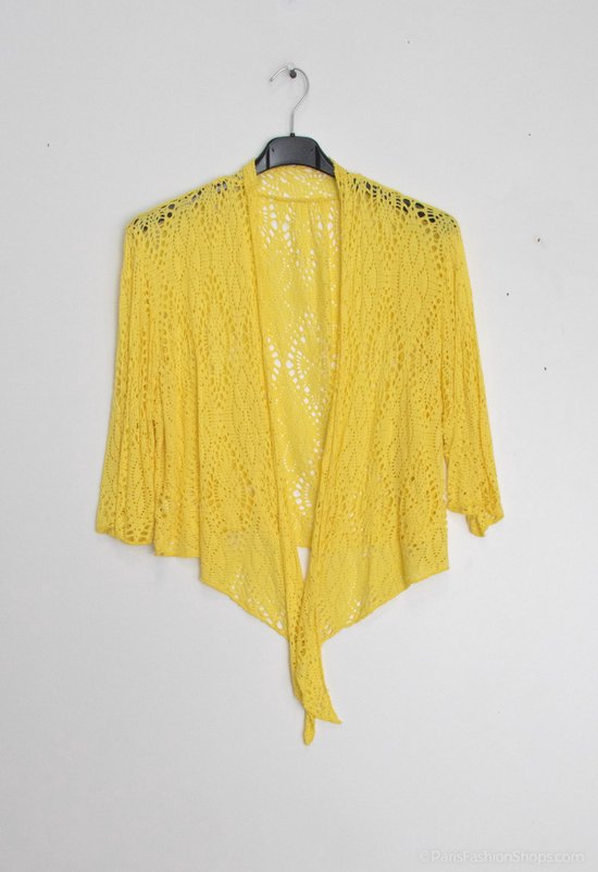 Dames vest Resa effen geel bolero model XL/XXL Curvy Mode