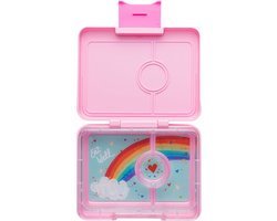 Yumbox Snack - lekvrije Bento box lunchbox - 3 vakken - Power Pink / Rainbow tray