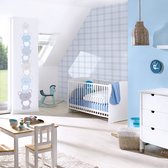 Kinderbehang Profhome 381361-GU vliesbehang licht gestructureerd met kinder patroon mat blauw grijs wit 5,33 m2