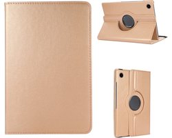 Book Cover Geschikt voor: Samsung Galaxy Tab A9 8.7 inch 2023 & Tab A11 (Model: SM-X110 / SM-X115 / SM-X117) Draaibaar Hoesje - Multi stand Case - Goud