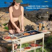 Ideal Store® Camping Grill opvouwbaar - Barbecue - Totale breedte 78cm - Totale hoogte 48cm - Wit