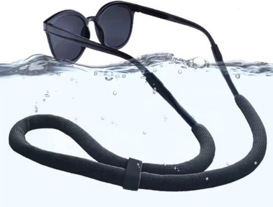 Drijvende Brillenkoord I Brillenbandje I Watersportbril Houder I Zonnebril Koord I Bril Touwtje I Koord Bril I Anti-Slip I 33 CM I Zwart