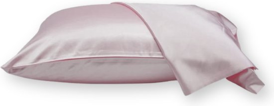 Silky Care® Luxe Roze Satijnen Kussensloop - 100% Moerbei Zijde - 22 Momme - 60x70 cm - Met Ritssluiting - Voor Zijdezachte Huid & Haar