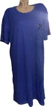 Dames nachthemd korte mouw 6533 met stippen L blauw