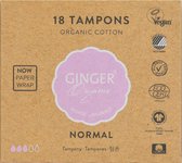 Ginger Organic - Tampons - Normaal - Puur Biologisch Katoen - Ultrasoft en Ademend - Vertrouwde Kwaliteit - Huidvriendelijk