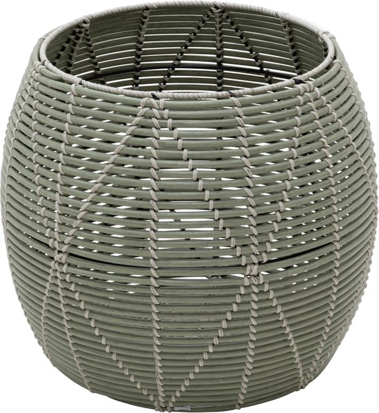 Outdoor Living - Poef Birma wicker groen ø46x40cm