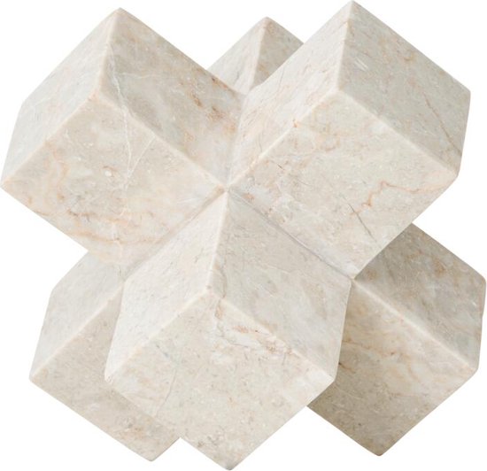 MUST Living Object Wavebreaker White,19x19x19 cm, white marble