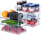 Behave Fridge Organizer - Conteneurs pour réfrigérateur - Ensemble de bacs de rangement pour réfrigérateur - 6 pièces - Transparent