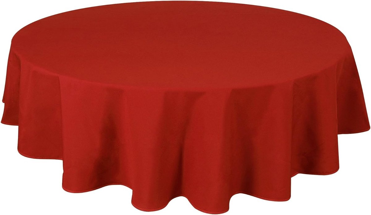 Home Direct Kwaliteit Rond Stof Tafelkleed Rond 140 cm, Rood