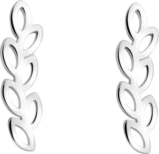 oorbellen - oorbellen zilver blad dames- Zilver oorbellen - Zilver 925 - Zilveren Blad Oorstekers - Natuur oorbellen - Amona Jewelry