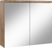Badplaats Badkamerkast Toledo 80 x 20 x 60 cm - Bruin Eiken - Spiegelkast Badkamer