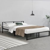 In And OutdoorMatch Metalen bed Mathias - Bedframe - Met bedbodem - Zwart - 180x200 - Staal - Modern design
