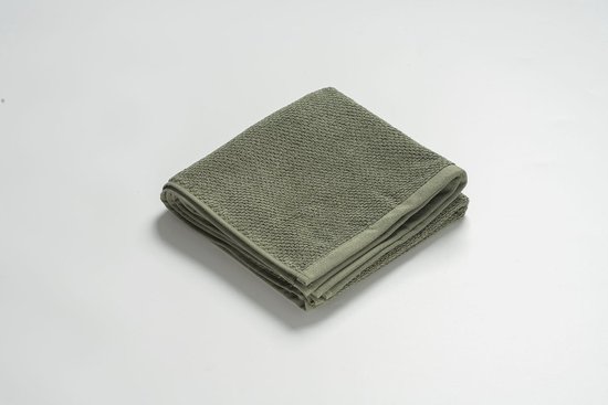 MAROYATHOME - UNO - Handdoek - 70x140 cm - Fairtrade Katoen - Vintage Green - Groen