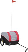 vidaXL - Fietstrailer - 30 - kg - ijzer - zwart - en - rood