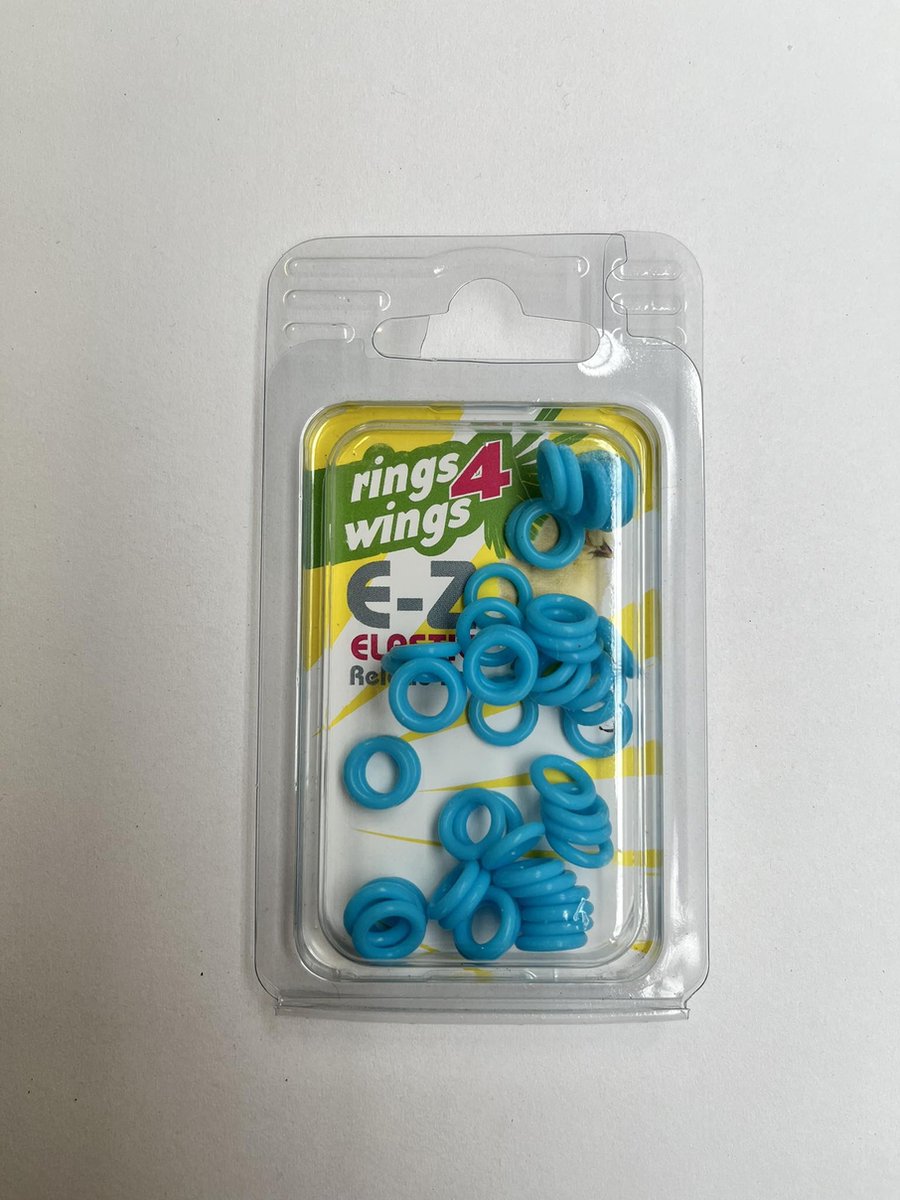 Plastic elastische ringen 7 mm geschikt voor E-Z ringpistool - blauw - Vogelringen grote parkiet