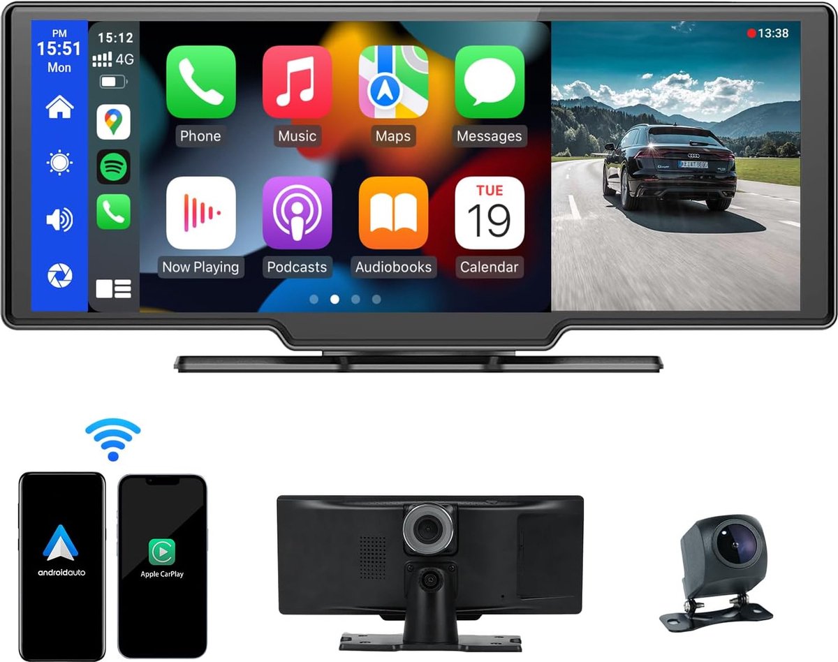 Touchscreen Autoradio-ontvanger met Navigatiesysteem - Handsfree Bellen - Multimedia Player - 7 Inch Scherm - Compatibel met Android Auto en Apple CarPlay
