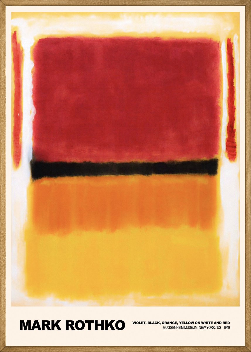 Mark Rothko Violet, Black, Orange, Yellow on White and Red Poster - 21x30 cm