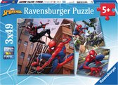 Ravensburger puzzel Spider-man in Actie - 3x49 stukjes - Kinderpuzzel
