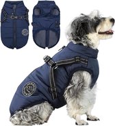Hondenjas wintervest jassen hondenjas hondentrui huisdier skiën kostuum mouwloos katoen gevoerd vest met borstband riem XS