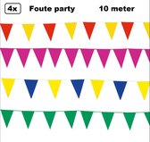 4x Vlaggenlijn Foute party 10 meter - Festival thema feest party verjaardag gala jubileum fun Proud to be Fout