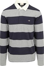 Gant - Rugger Polo Grijs Blauw - Regular-fit - Heren Poloshirt Maat L