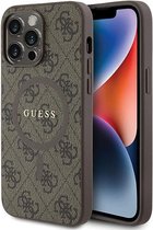 Guess GUHMP13XG4GFRW iPhone 13 Pro Max brown hardcase 4G Collection Leather Metal Logo MagSafe