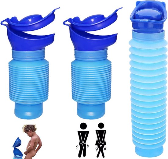 Unisex urinoirs urineflessen voor mannen en vrouwen draagbaar urinoirtoilet met deksel en accessoire trechter morsbestendig voor auto, reizen, ouderen en incontinentie, 1 pak 1200 ml