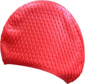 Bonnet de bain rouge - Bonnet de douche/femme/enfant/enfant/bonnets de natation/imperméable/cheveux longs/bonnet de douche/femme/homme