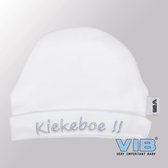 VIB® - Muts rond - Kiekeboe (Wit) - Babykleertjes - Baby cadeau
