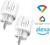 PuroTech Slimme Stekkers - DUO Pack - Smart Plug - Inclusief Energiemeter - Geschikt Voor Alexa & Google Home - Smartphone App - Verbruiksmeter - Energiekosten