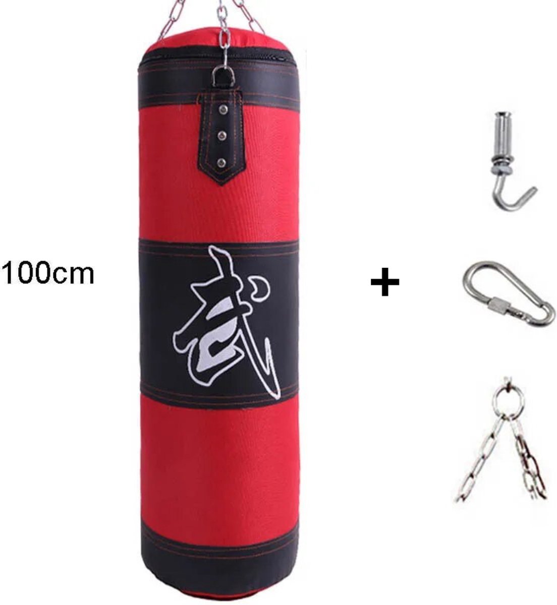 Actania Bokszak Staand - Stootzak - Kickboks Zak Volwassenen - Punching Bag - Boxzak - Bokspaal - Sport - Rood 100cm