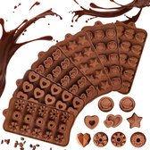 6 stuks chocoladevorm, bonbonvorm, siliconen, BPA-vrij, 3D anti-aanbaklaag, siliconen vorm, chocolade, rubberen beertjes, siliconen voor bakken
