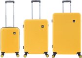 National Geographic Kofferset 3 Delig - Reiskoffer Set - Harde Kofferset - Trolleyset - Abroad- Geel