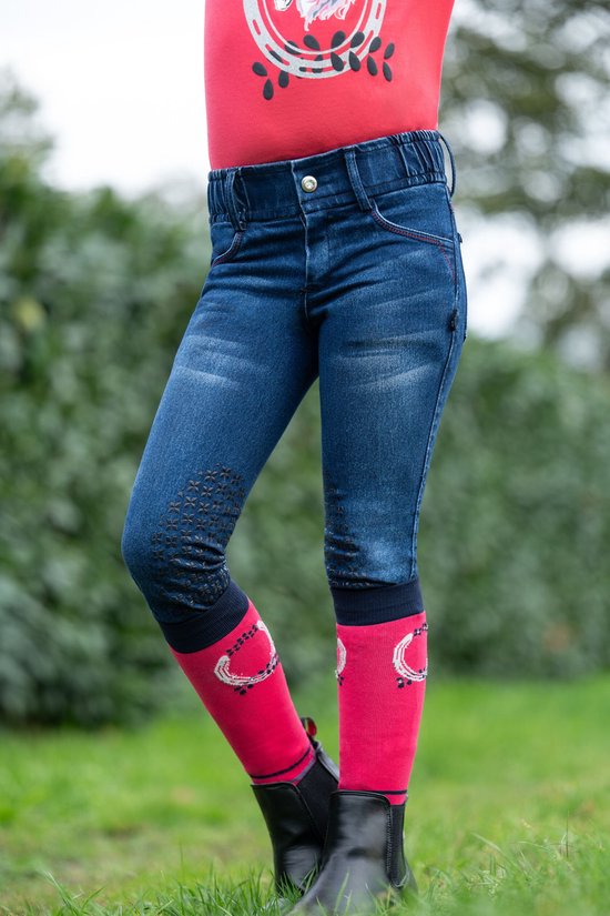 Foto: Rijbroek jeans aymee denim met antislip knievlak maat 146 152