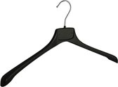 De Kledinghanger Gigant - 10 x Mantelhanger / kostuumhanger kunststof zwart met schouderverbreding, 45 cm