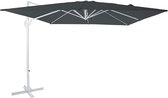 AXI Nima Parasol déporté 300x300 Blanc/Gris - Structure en aluminium thermolaqué avec base en croix - Rotation 360° - Inclinable - Tissu résistant aux UV