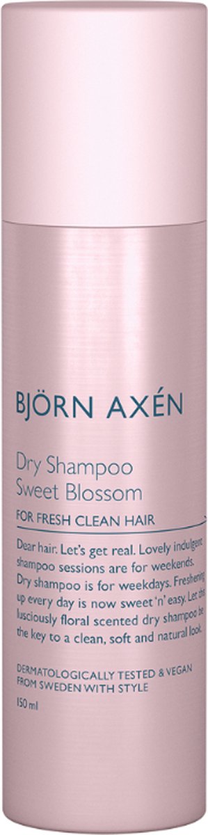 Björn Axén Dry Shampoo Sweet Blossom 150 ml – Verfrissende Droogshampoo Met Zoete Bloesemgeur – Absorbeert Olie & Vet - Creëert Direct Volume & Textuur - Laat Haar Fris & Natuurlijk aanvoelen – Voor Alle Haartypes – Vegan & Dermatologisch Getest