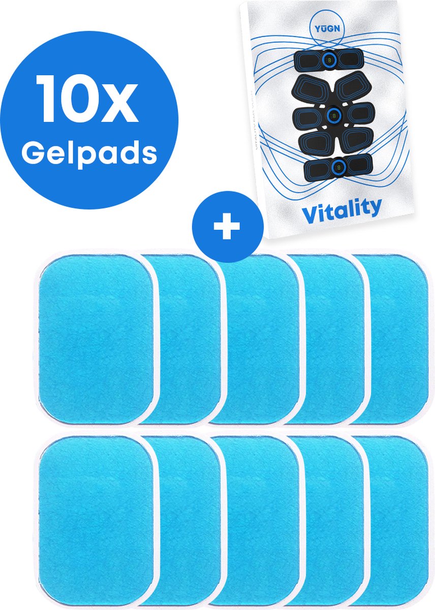 YUGN Vitality 10 Gel Pads EMS Trainer Buikspiertrainer - Contactgel in Gelpads Vorm - Cadeautip